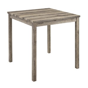 Gulches 5-Piece Industrial Bar Dining Set - 36" Square Brown Table + 4 Chairs, Solid Wood & Linen, Space-Saving for Home/Game Room - 1 of 4