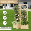Tall Wood Planter with Trellis,2 in 1 Freestanding Outdoor Wood Slanted Trellis and Raised Bed,Wooden Privacy Screens Garden Beds for Climbing Plants - 4 of 4