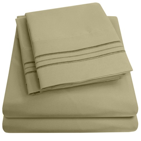 Sweet Home Collection  Fitted Sheet Brushed Microfiber Bottom Sheets With  Built In Sheet Straps, Full, White : Target