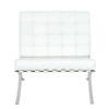 LeisureMod Bellefonte Pavilion Chair - Stainless Steel Frame Accent Chair, Italian Leather Cushions for Living Rooms, Offices, and Lounges - 2 of 4