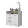 Okak 3/4-Drawer Open Shelf Storage Dresser Versatile Organizer for Small Spaces Modern Home Office/Bedroom Furniture - 2 of 4