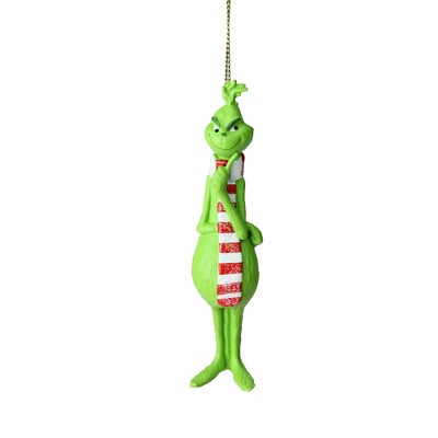 Kurt S. Adler 4.75” Dr. Seuss The Grinch Striped Scarf Christmas Ornament - Green/Red