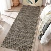 Acekool 5x7 Washable Area Rug, Modern Farmhouse Geometric, Non-Slip, Soft Low Pile, Easy Care Neutral Carpet for Living Room, Bedroom,  Light Brown - 3 of 4
