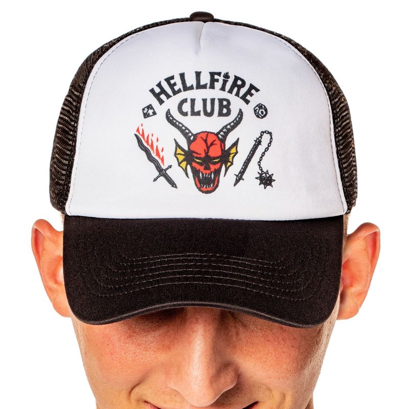 Stranger Things 4 Adult Hellfire Club Costume Adjustable Trucker Hat Cosplay Cap Black, 3 of 5