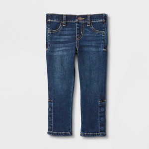 Toddler Girls' Adaptive Jeans - Cat & Jack™ Dark Wash - 1 of 4