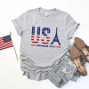 Simply Sage Market Women's USA Eiffel Flag Short Sleeve Graphic Tee - 3 of 4