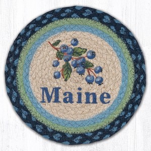 Earth Rugs Blueberry Farm Round Jute Trivet – Maine Fruit Design by Harry W. Smith - 1 of 3