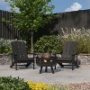 Merrick Lane Ayala 3 Piece Outdoor Leisure Set with Set of 2 Poly Resin Adirondack Chairs and Star and Moon Iron Fire Pit - image 2 of 4