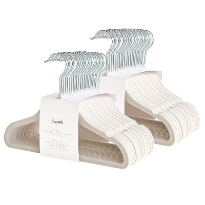 3 Sprouts Kids & Baby Velvet Hangers 50 pack - Cream