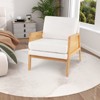 Costway Mid Century Modern Accent Chair Living Room Armchair with Rattan Arms Wooden Frame Brown/Natural - 4 of 4