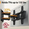 Perlegear UL Listed Full Motion TV Wall Mount for 40-86" TVs up to 132 lbs, Tool-Free Tilt, Swivel & Extension, Max VESA 600x400mm - 3 of 4