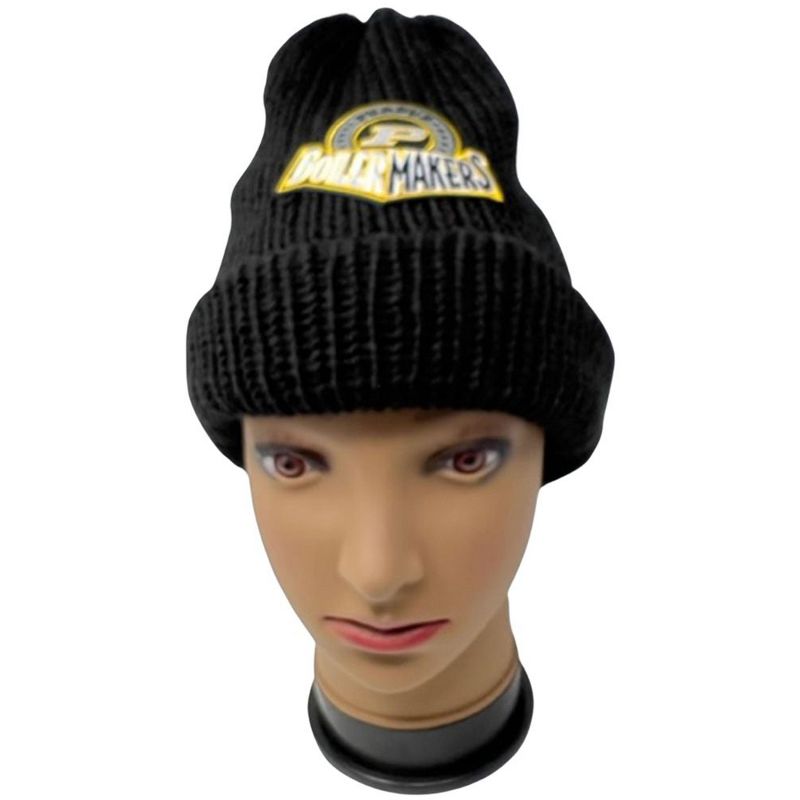 Unisex Adult Purdue Boilermakers Handmade Double Knit Beanie Cuff Hat, 3 of 4