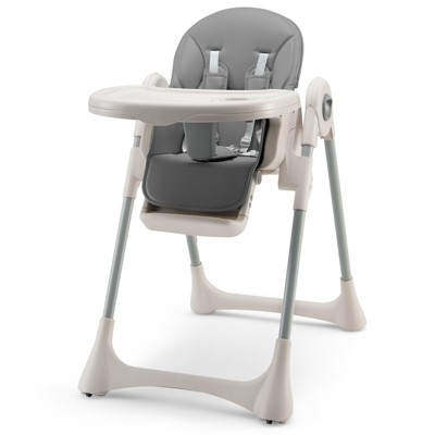 Image of Infans Baby High Chair Folding Baby Dining Chair w/ Adjustable Height & Footrest Gray