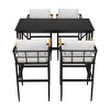 NicBex Outdoor Counter Height Dining Set,Set of 5,Iron Dininf Table&4 Barstools Acacia Armrest,Patio Conversation Set for Balcony&Backyard - 4 of 4