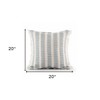 HomeRoots 20" X 20" Medium Blue And Ivory Polyester Striped Zippered Pillow - 3 of 4
