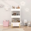 ORRD Bear-Shaped Kids Bookshelf with Side Chalkboard, 3-Tier Wooden Bookcase & Toy Organizer for Toddlers’ Bedroom or Playroom, White - 3 of 4