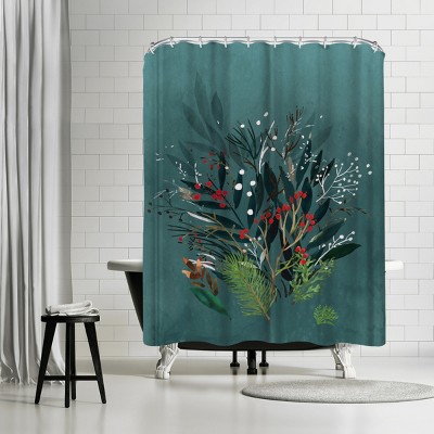 Blue PI Creativene Cone Trees I by PI Creative Holiday Collection Shower Curtain - Americanflat