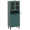VANIRROR Tall Storage Bookcase with Tempered Glass Doors, Adjustable Shelves, Accent Cabinet For Living Room or Bedroom Storage Cabinet - 3 of 3
