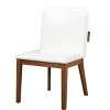 Set of 2 Modern Arm Dining Chairs, Wood Frame with Glossy PU Leather Upholstery for Kitchen, Dining Room, or Contemporary Seating Areas-Maison Boucle - 2 of 4