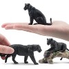 7-Piece Realistic Black Panther Family Figurines Set with Cub & Tree Trunk, Jungle Animal Educational Toy & Cake Topper - 3 of 4