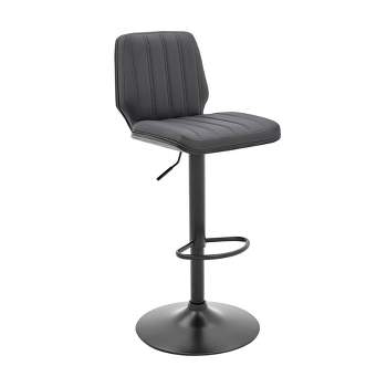 Sabine Adjustable Barstool with Faux Leather - Armen Living
