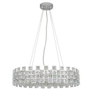 LLHZSY Modern 8-Light Crystal Chandelier 22 4/5" Drum Island Pendant Ceiling Fixtures-Chrome/Gold - 1 of 4