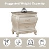 Gulches Pearl White Nightstand, 31 Inches High, 2 Drawers, Retro Design, Wood Leg Design - 4 of 4