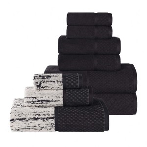 Yarn Dyed Cotton Jacquard Solid and Two-Toned 9 Piece Towel Set by Blue Nile Mills - 1 of 4