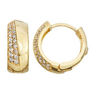 Designs By Gioelli 10K Yellow Gold Genuine Diamond Hoop Earrings - 1 of 2