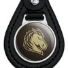 Southwest Minnesota State University Primary Logo Black Leather Keychain - 3 of 4