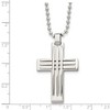 Black Bow Jewelry Men's Stainless Steel Polished Bar Cross Necklace, 22 Inch - 4 of 4