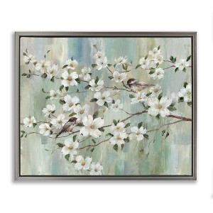 Stupell Industries Delicate Cherry Blossom Flowers Perched Birds Classic Painting, 25" x 31" - 1 of 4