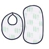 Bacati - Noah Navy/Mint Feathers/Triangles Muslin 4 pc set of Bibs & Burp Cloths Set - 2 of 4