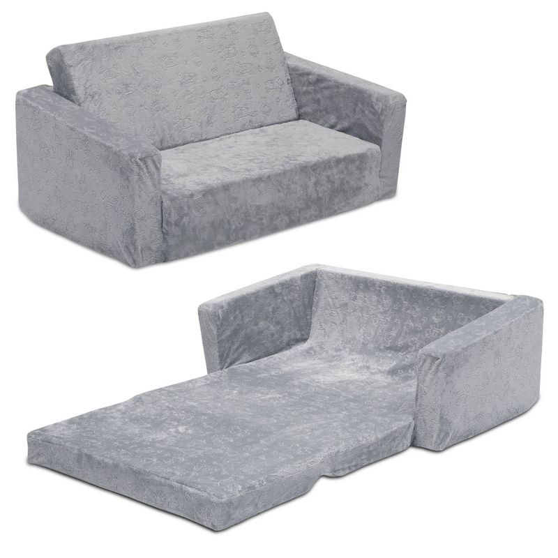 Delta Children Kids&#39; Serta Perfect Sleeper Extra Wide Comfy 2-in-1 Flip Open Convertible Sofa to Lounger - Gray, 1 of 11