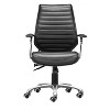 Low Back Office Chair 37.4–40.6"H Black – Faux Leather Upholstery & Chromed Steel Frame, Adjustable Swivel Office Chair By Zuo Modern - 4 of 4