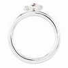 Black Bow Jewelry Rhodium Sterling Silver Stackable Pink Tourmaline 9mm Cross Ring - 2 of 4