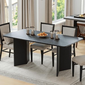 MAYEERTY 67" Wood Oval Dining Table for 4-6, Farmhouse Modern Kitchen & Dining Room Table - 1 of 4