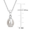 EVERLY JEWELRY | Sterling Silver 8-8.5mm Cultured Freshwater Rice Pearl Pendant with Chain, 18-inch - 3 of 4
