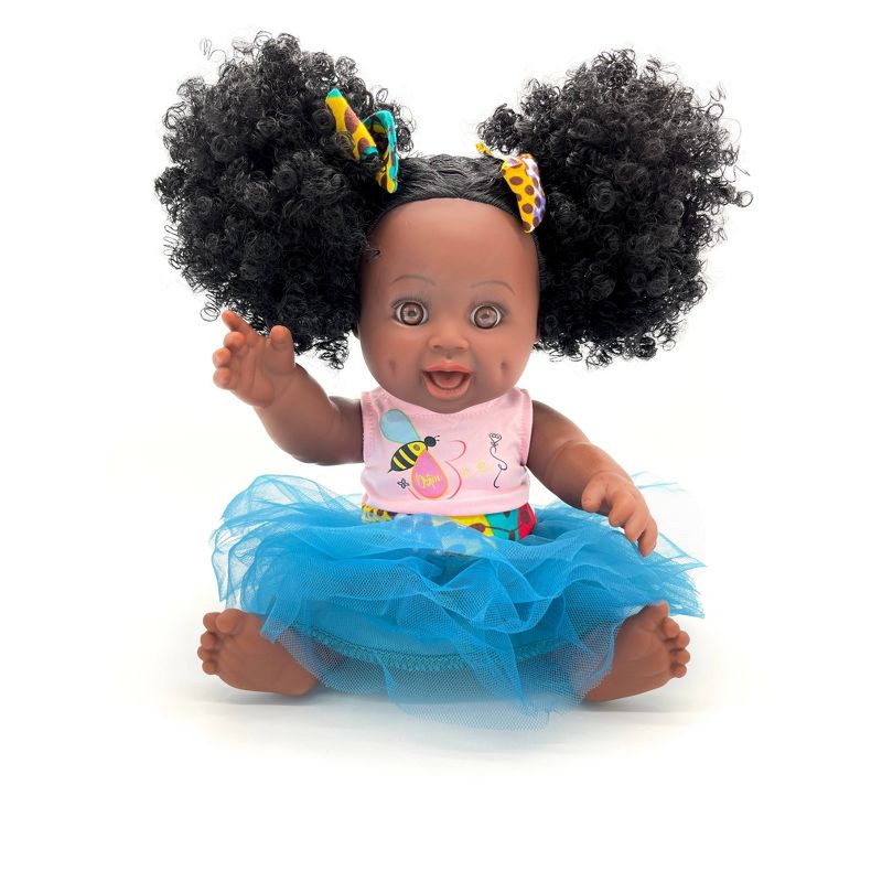 Orijin Bees Fro Puffy 12&#34; Baby Bee Doll - Black Hair with Brown Eyes, 1 of 8