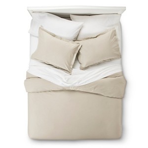 Ivory 400 Thread Count Hemstitch Solid Duvet Cover Set Full/Queen 3pc - Elite Home Products