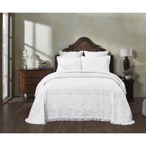 Heirloom 100% Cotton Soft & Breathable Chenille Tufted Lightweight Medallion Design Bedspreads, All-Season, Machine Washable - 1 of 4
