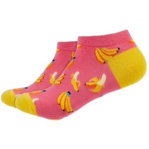 Pink Banana Ankle Socks (Women's Sizes, Adult Medium) from the Sock Panda - 1 of 3