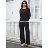 ATHLECHIC Women's Outfits Casual Long Sleeve Sweater Top Wide Leg Pants Matching Lounge 2 Piece Sets - 2 of 4