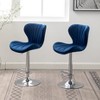 Roundhill Furniture Ellston Upholstered Adjustable Swivel Barstools in Blue, Set of 2 - image 4 of 4