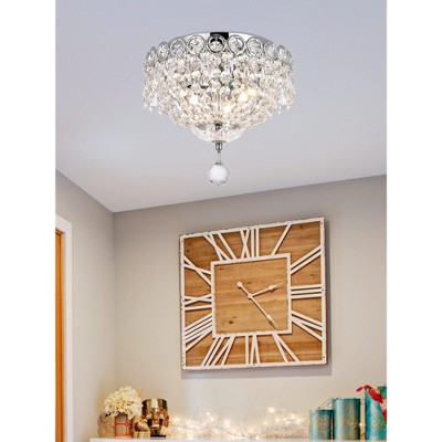 Century 10" Chrome Flush Mount with Clear Crystal Trim