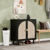 2 Door Storage Cabinet with Shelves, Buffet Sideboard Credenza for Entryway, Living Room, Kitchen, Bedroom or Hallway-Tanpinhause - 2 of 4
