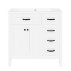 TIRAMISUBEST 36" Bathroom Vanity with Sink Combo, Bathroom Cabinet with 5 Drawers, Solid Frame and MDF Board Bathro, Green - 2 of 4