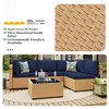 UPHA 5-Piece Rattan Patio Sofa Conversation Set with Cushions - 4 of 4