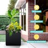 TOAOTBNBO Metal Rectangular Planter, Outdoor Planters with Drainage Holes, Tall Planter Pots for Porch and Patio, Black - 4 of 4