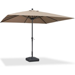 PURPLE LEAF Crank and Tilt Table Umbrella Outdoor Patio Market Umbrella with Visible Hand Crank System With Base - 1 of 4